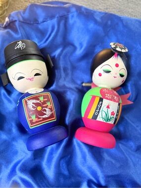 vintage Kokeshi Dolls Set and more !! Price is for all 10 Korean Doll figurines